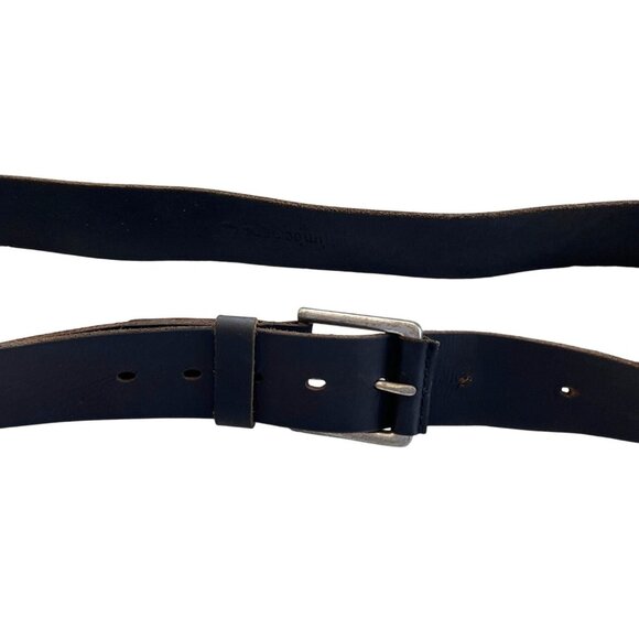 Timberland Mens Black Leather Belt Size 3L With Metal Buckle Heavy-Duty Casual - Picture 2 of 6